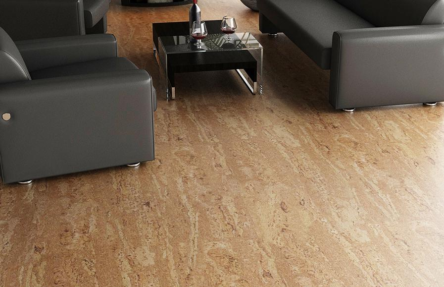 Пробковый пол клеевой Corkstyle Natural Cork Comprido 915×305×6 фото в интерьере